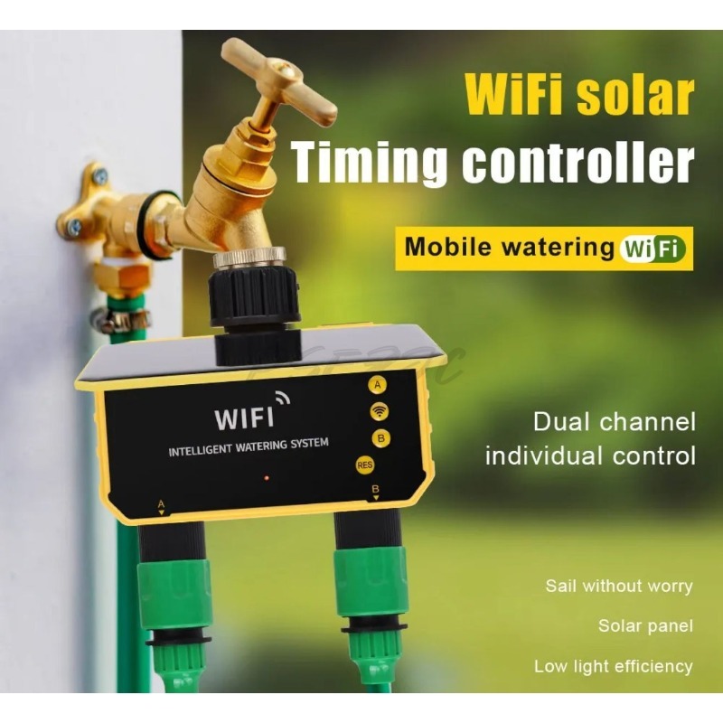 WiFi Güneş Enerjili Su Vanası  - Timer Dual Outlet incelemesi ve fiyatı